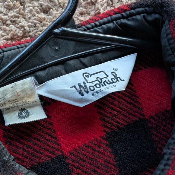 Vintage 80's 90's WOOLRICH Wool Red Plaid Button Up Flannel Size Large - Picture 2 of 4